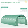 20' x 10' x 7' Greenhouse Replacement Walk-in PE Hot House Cover with 12 Windows Roll-Up & Zipper Door, Green