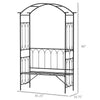 19.75" W x 80" H Metal Garden Arbor Archway for 2 People with Relaxing Bench & Delicate Scrollwork Perfect for Weddings & Backyards