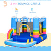 2-in-1 Kids Inflatable Bounce House Jumping Castle with Trampoline and Pool, with Carry Bag & Inflator Included