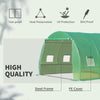 10' x 10' x 7' Walk-in Greenhouse, Tunnel Hoop, Polyethylene PE Cover, Steel Frame, Roll-Up Zipper Door & Windows for Vegetables, Green