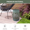 13" x 18" Ceramic Side Table Garden Stool with Knotted Ring Design & Glazed Strong Materials, Green