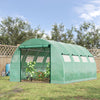 13' x 10' x 6.5' Walk-in Tunnel Greenhouse with 2 Zippered Mesh Doors & 10 Mesh Windows, Upgraded Gardening Plant Hot House with Galvanized Steel Hoops, Green