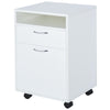 Cabinet for Filing Mobile File Cabinet Organizer with Drawer and Cabinet, Printer Stand with Castors, White