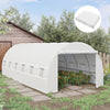 20' x 10' x 7' Greenhouse Replacement Walk-in PE Hot House Cover with 12 Windows Roll-Up & Zipper Door, White