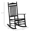 Traditional Wooden High-Back Rocking Chair for Porch, Indoor/Outdoor, Black