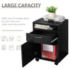 Cabinet for Filing Mobile File Cabinet Organizer with Drawer and Cabinet, Printer Stand with Castors, Black