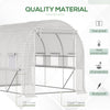 10' x 7' x 7' Walk-in Tunnel Greenhouse, Outdoor Plant Nursery with Anti-Tear PE Cover, Zipper Doors and Mesh Windows, White