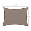 20' x 13' Rectangle Sun Shade Sail Canopy Outdoor Shade Sail Cloth for Patio Deck Yard with D-Rings and Rope Included - Brown