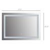 28" x 20'' LED Illuminated Bathroom Mirror, Wall Mounted Vanity Mirror with Dimmable Memory Touch, Waterproof, Horizontally or Vertically