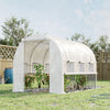 10' x 7' x 7' Walk-in Tunnel Greenhouse, Outdoor Plant Nursery with Quality PE Cover, Zipper Doors and Mesh Windows, White