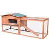 62" Wooden Rabbit Hutch Outdoor Guinea Pig Pet House/Animal Habitat with Detachable Run & Elevated Main House