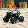 12V Kids Recharging Ride-on Electric ATV Quad w/ Realistic Headlights Wide Wheel, Green