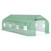 20' x 10' x 7' Tunnel Greenhouse Large Walk-In Warm House Deluxe High GardenHot House with 8 Roll Up Windows & Roll Up Door, Steel Frame, Green