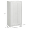 Kitchen Pantry, Freestanding Cupboard with 2 Doors, Adjustable Shelves for Living Room, Dining Room and Bedroom, White