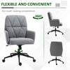 Leisure Office Chair Linen Fabric Swivel Computer Home Study Bedroom with Wheels  Grey