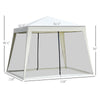 10'x10' Outdoor Party Tent Canopy with Mesh Sidewalls, Patio Gazebo Sun Shade Screen Shelter, Beige