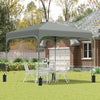 10' x 10' Pop Up Canopy with Adjustable Height, Foldable Gazebo Tent with Carry Bag, Wheels and 4 Leg Weight Bags for Outdoor, Dark Grey