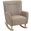 Modern Rocking Chair Sofa Armchair Modern Accent Chair with Thick Padding, Winged Back for Living Room, or Bedroom, Greige