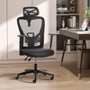 Draft Chair, Ergonomic Chair with Lumbar Back Support, Adjustable Headrest for Office, Task Chair, Black