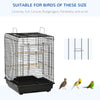 23" Bird Cage Flight Parrot House Cockatiels Playpen with Open Play Top and Feeding Bowl Perch Pet Furniture Black